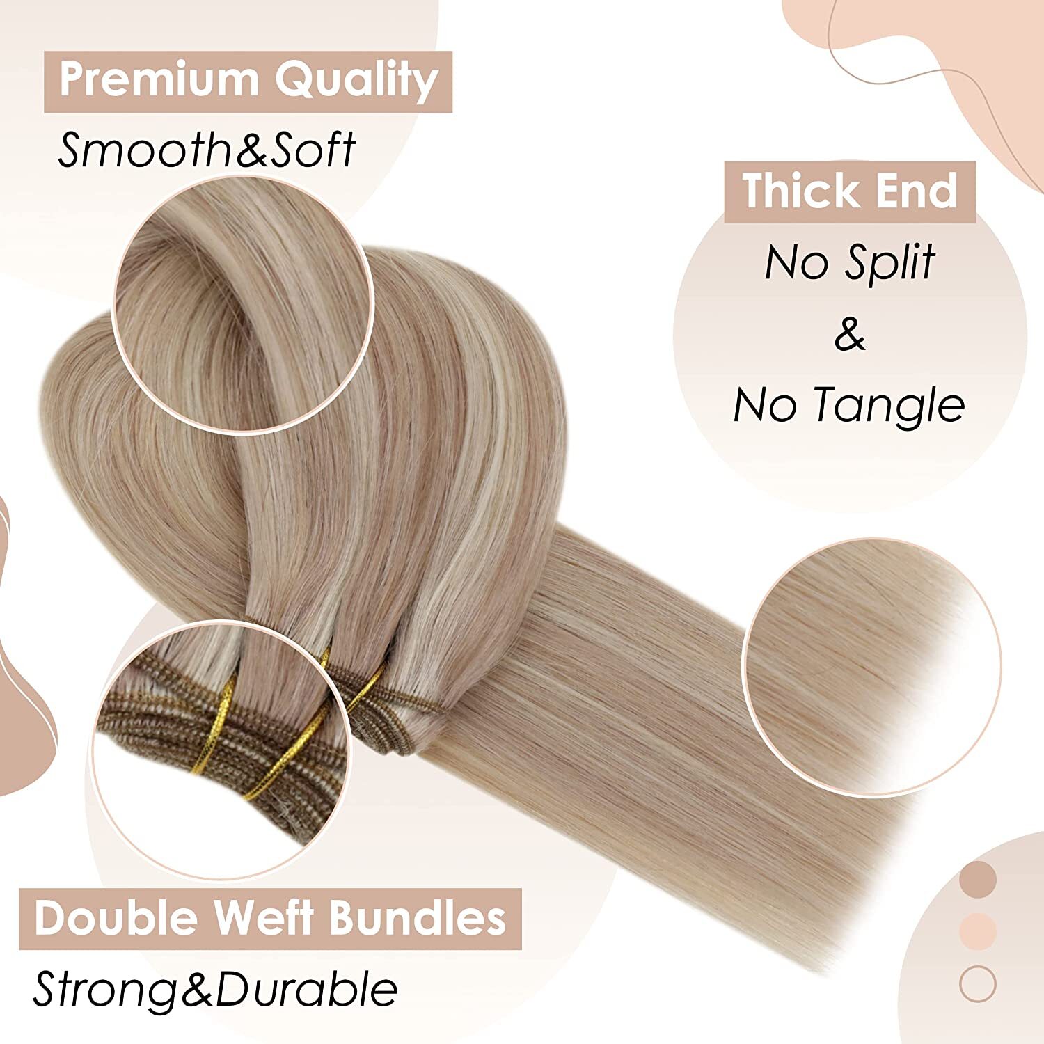 Double Weft Human Hair Extensions 100% Remy Russian Sew In Hair Full Head 100g