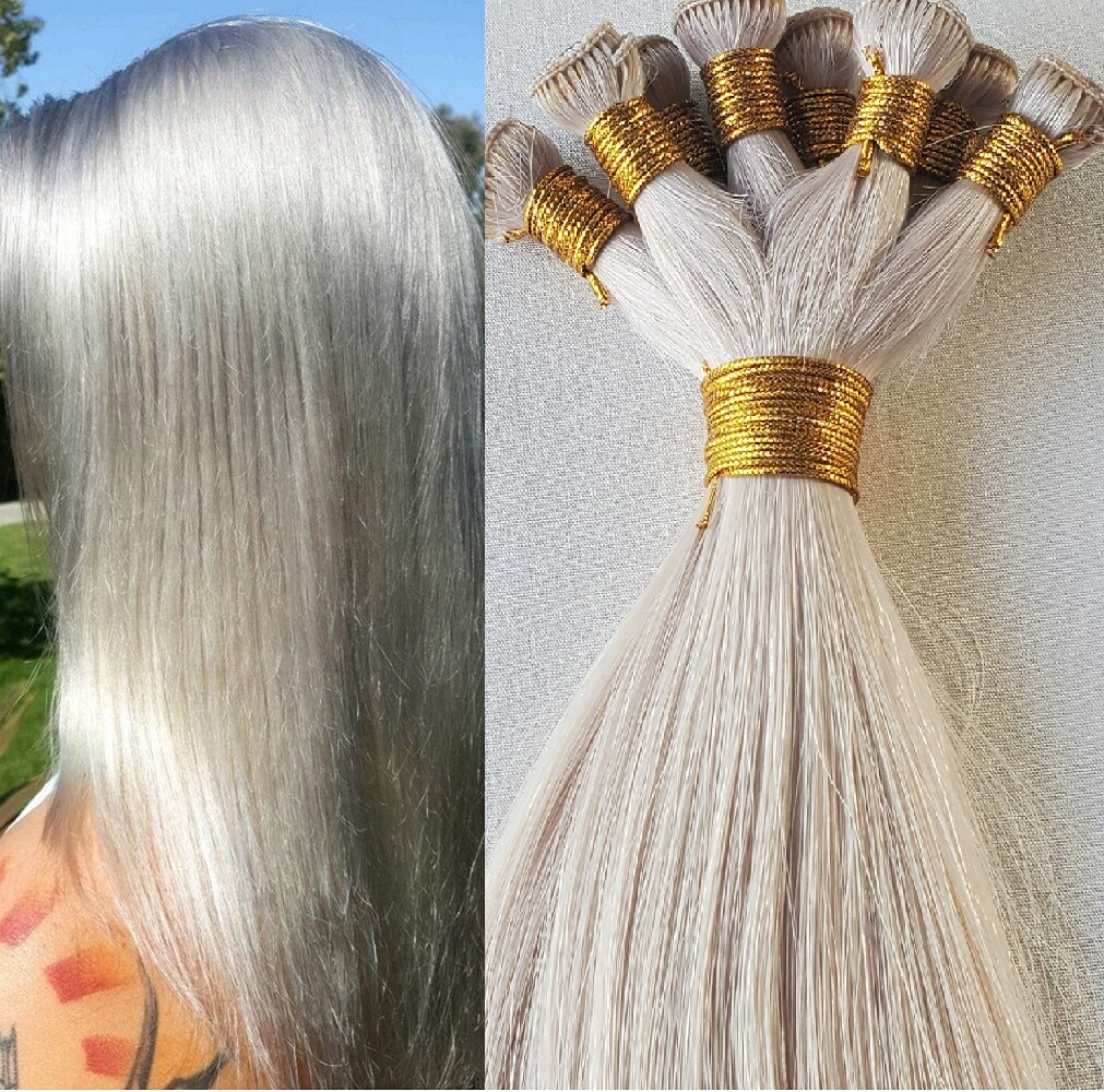 18″, 20″, 22″ Hand-Tied Weft, 100 grams, Human Hair Extensions #Light Ash Blonde