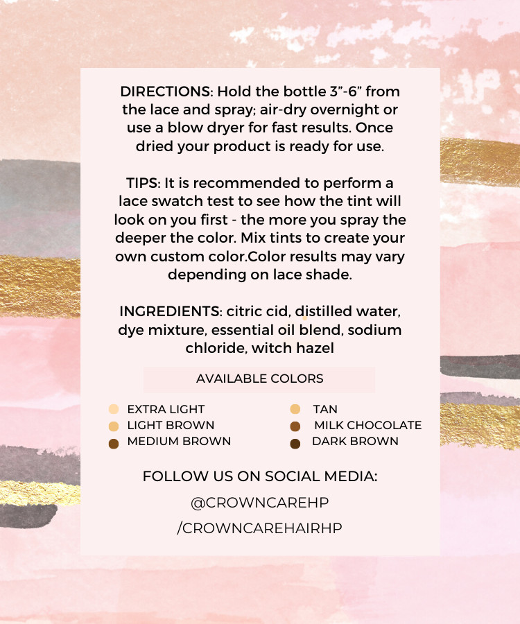 Dark Brown Tint for Lace Closures, Lace Frontals & Wigs