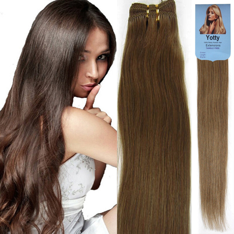 Weaving Hair Extensions Double Weft Sew Machine Made Hair Weft Remy Human Hair