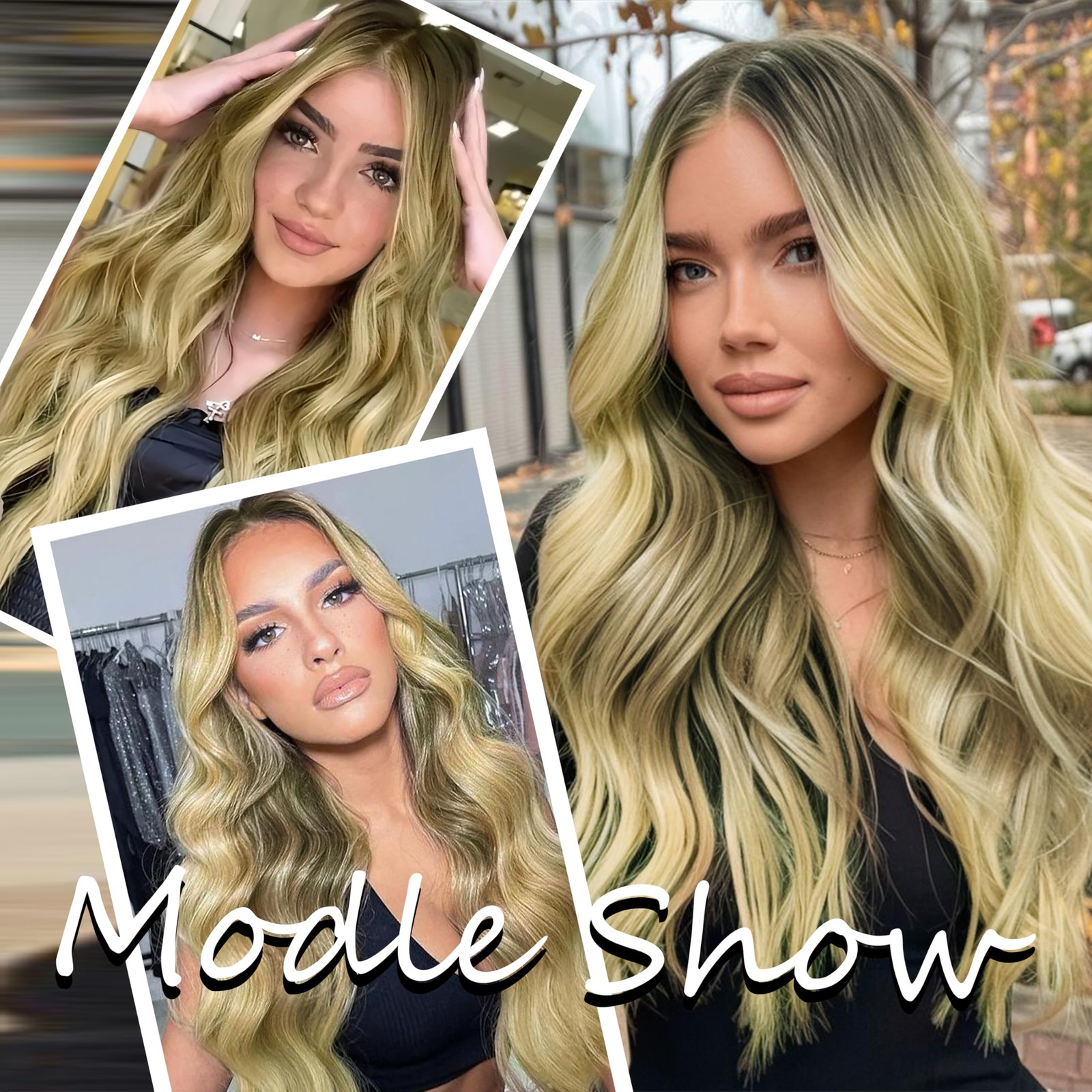 Long Ombre Dark Root Blonde Wavy Wig 4×1 Lace Natural Hairline Middle Part Cu…