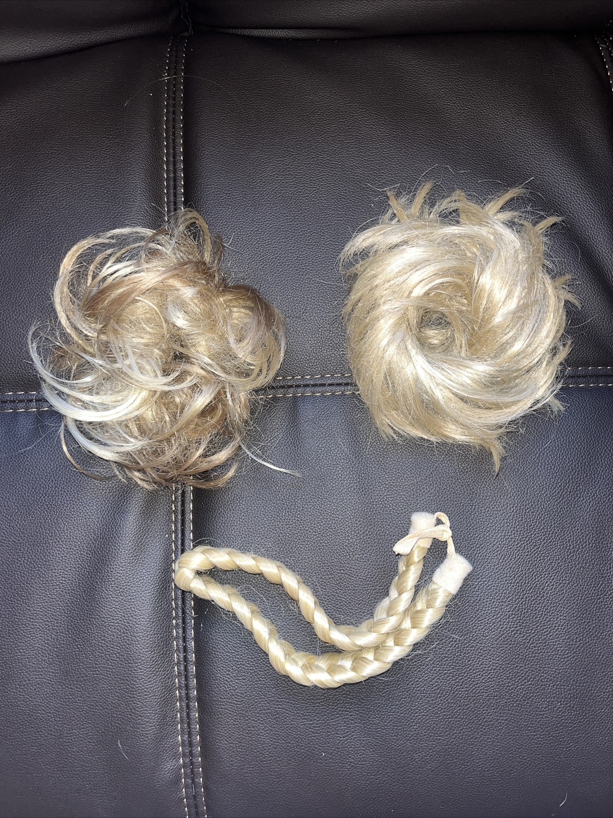 4 PIECE BLOND HAIR ACCESSORIES SCRUNCHIES PONYTAIL BRAID BUNS EXTENTION CLIP