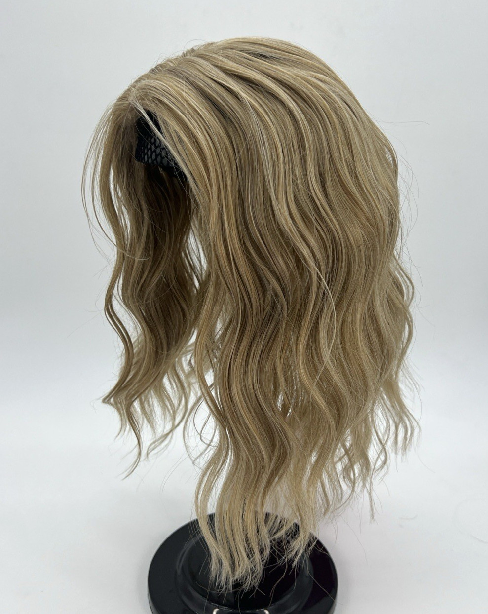 Ash Brown with Highlight Short Wavy 10in Women Premium Hair Topper