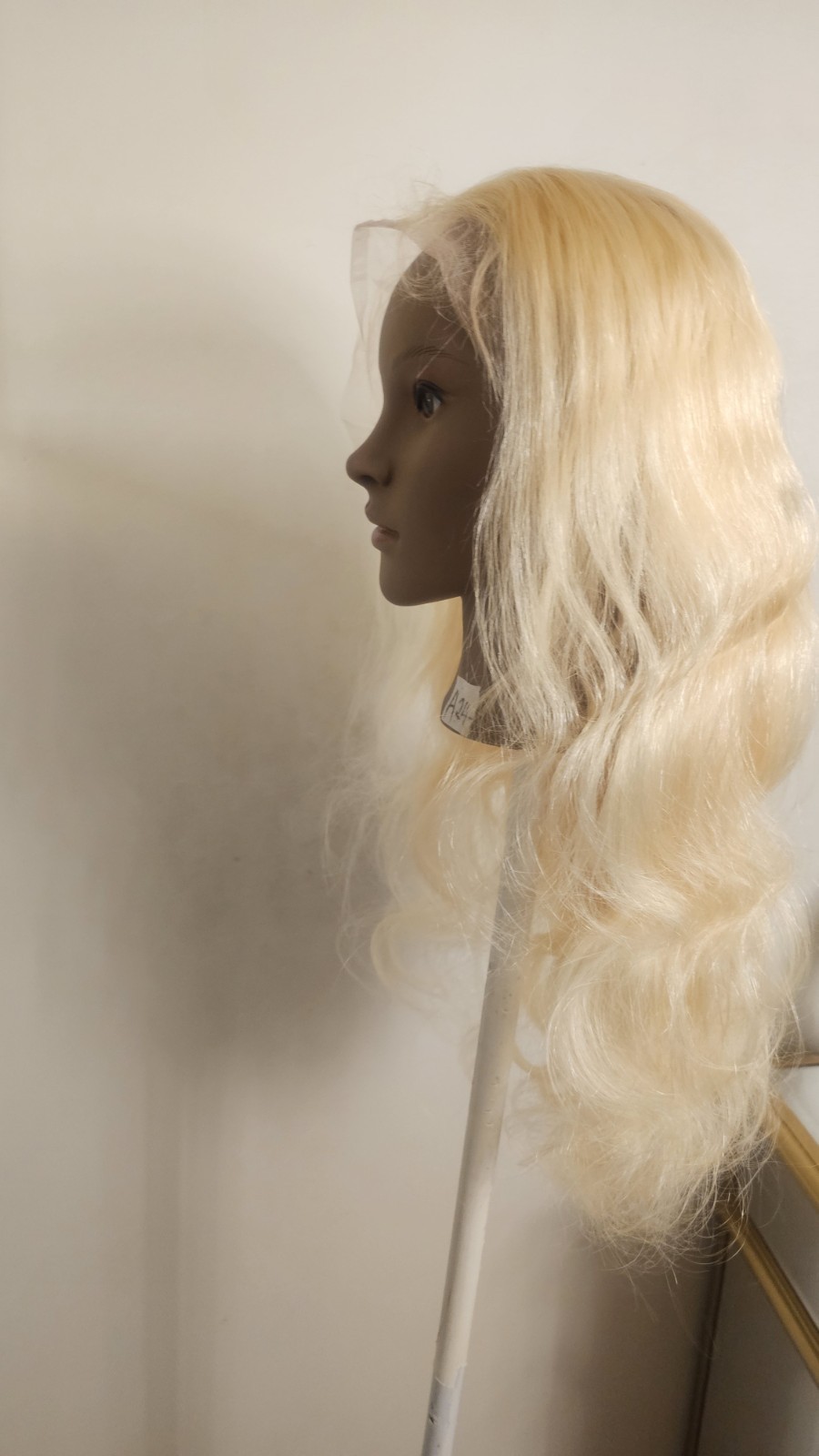 High Quality regular Top 28 ” blonde straight 100% Virgin Human Hair Lace Wig