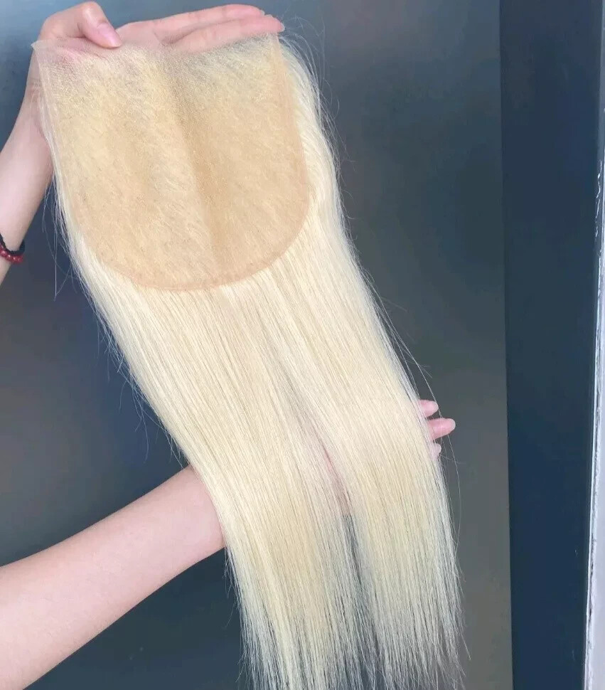 12 16INCH 6X6 WIDER BLONDE 613# LACE CLOSURE 100% BRAZILIAN HUMAN HAIR STRAIGHT