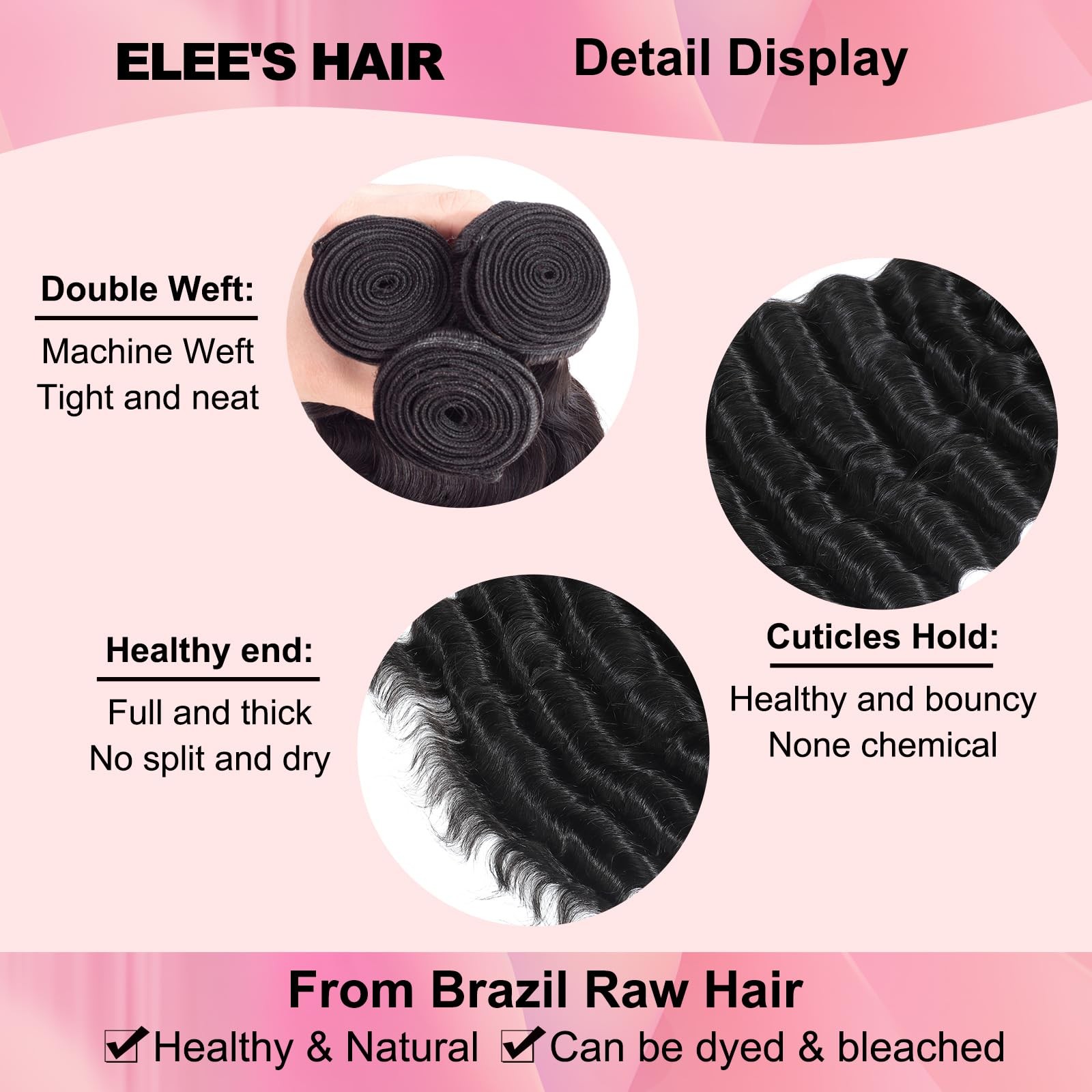 Elee’S Hair 18A Loose Wave Bundles Human Hair 5X5 Hd Lace Closure 14 16 18 14