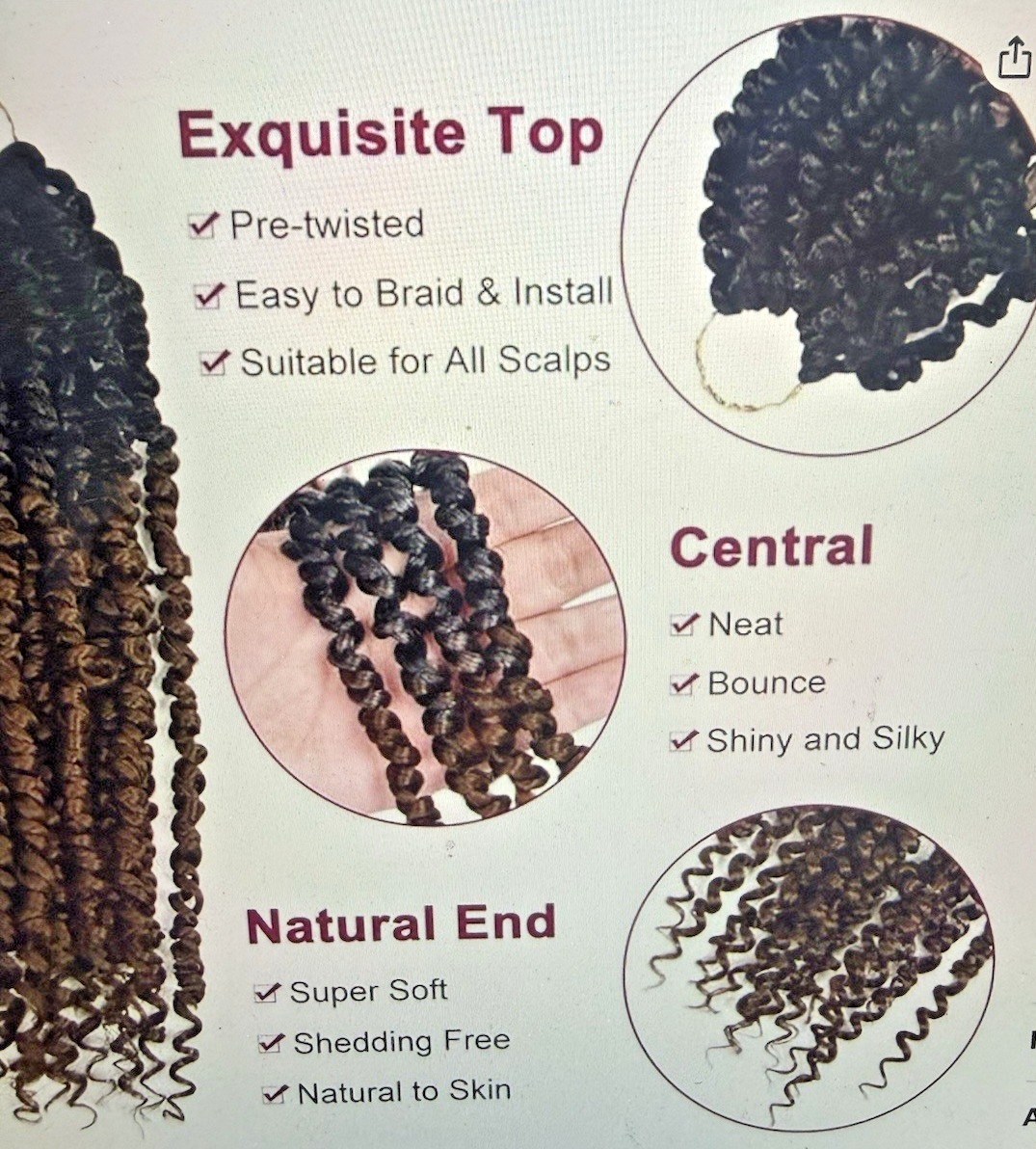NEW NAYOO Passion Twist Crochet Hair 12 inch 8 Packs Curly Pre-twisted OT30