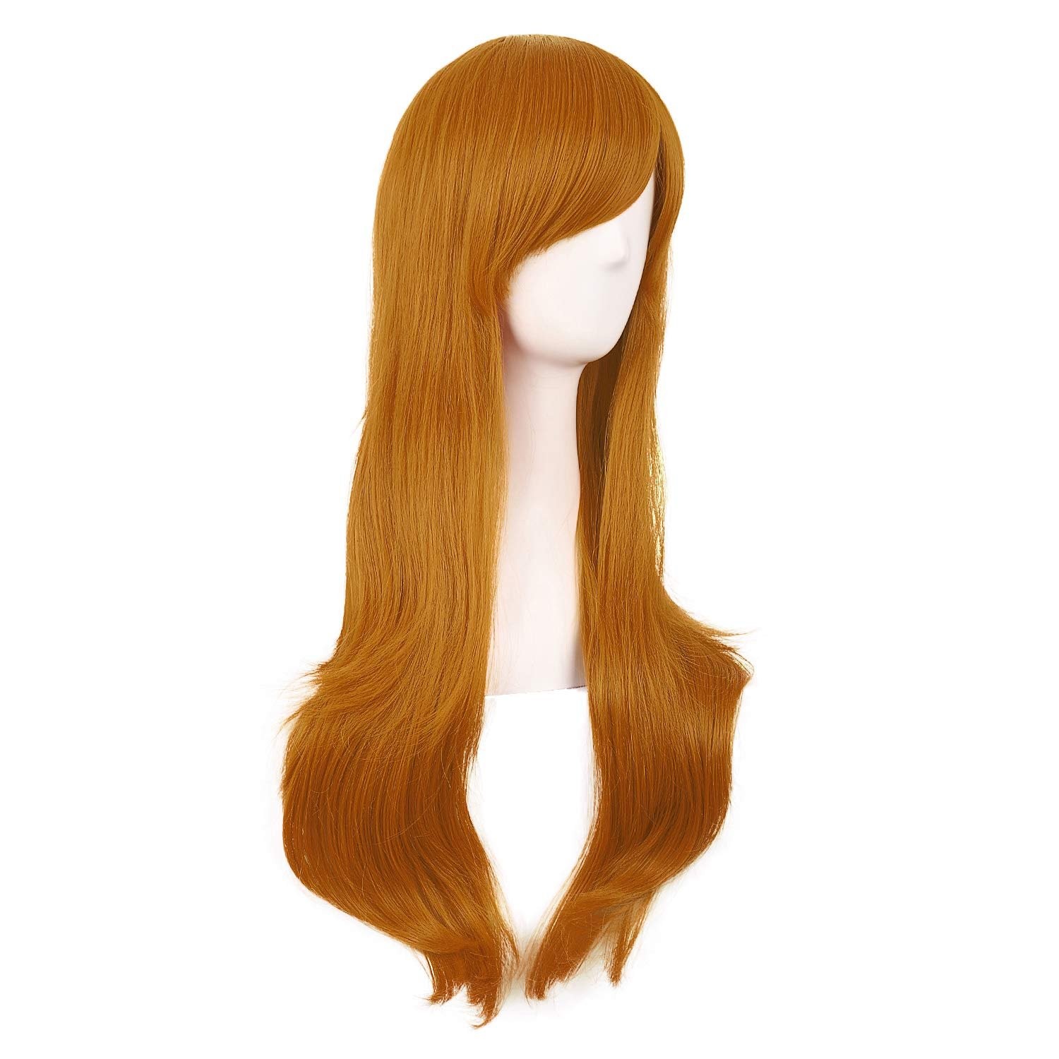 28 Inch Orange Curly Hair Wig for Women Cosplay Heat Resistant Modern Style