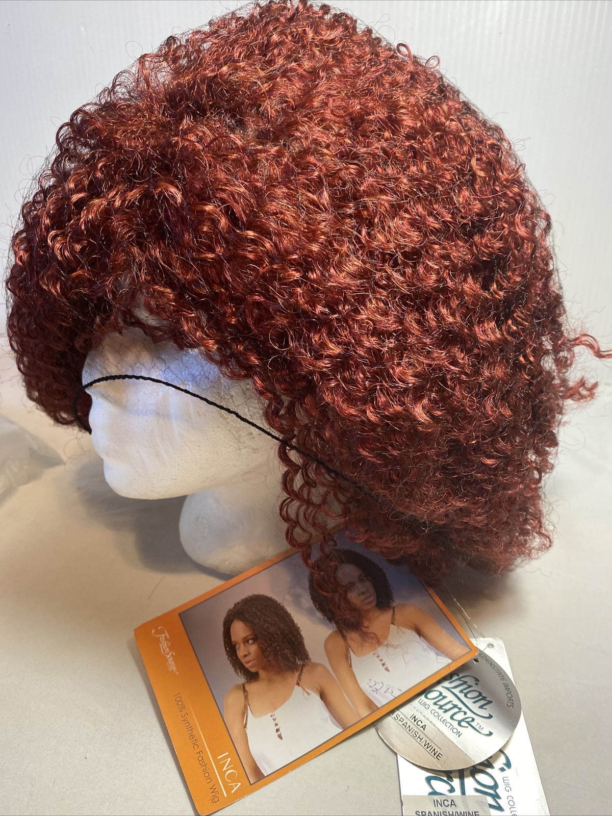 Fashion Source Wig Collection, Inca Style, Spanish/wine color, synthetic New