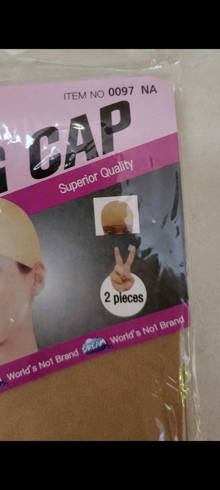 Dream Deluxe Wig Cap 2pc. 0097NA One size fits all New.