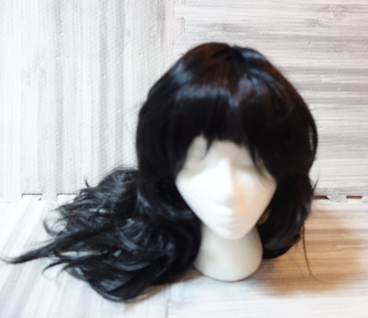 Lot of Three Wigs Various Colors Styles Lace Caps Black Blonde Purple