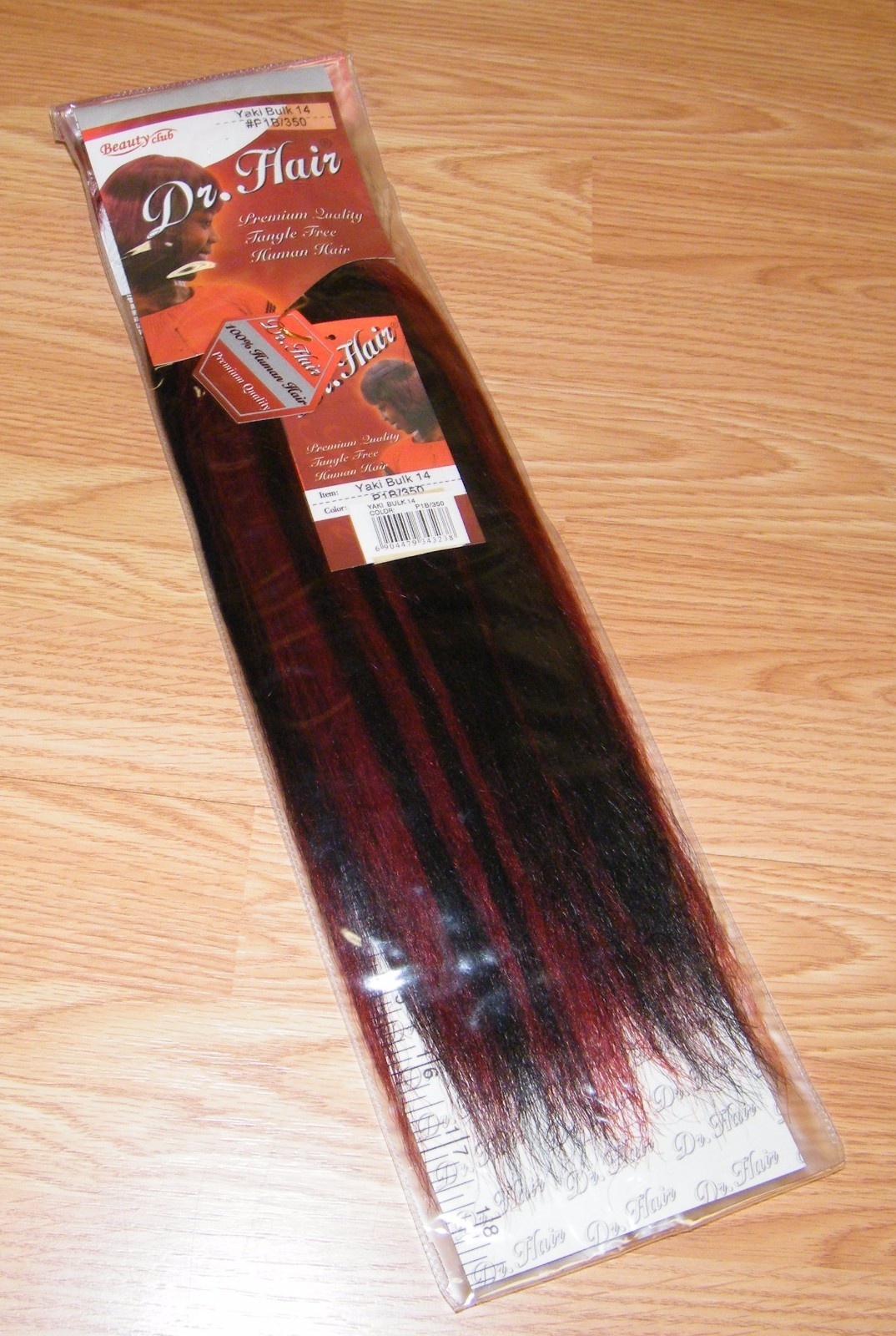 Dr. Hair Beauty Club Yaki Bulk 14 (P1B/350) Red/Black 100% Human Hair Extensions