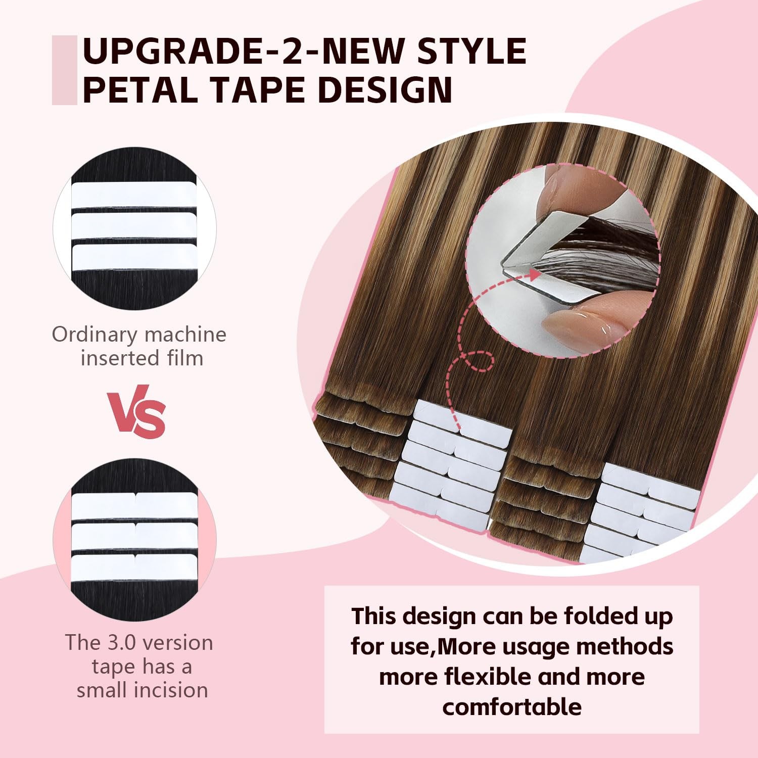 Sweetmet 3Rd-Generation Pro3.0 Invisible Tape In Hair Extensions Human Hair