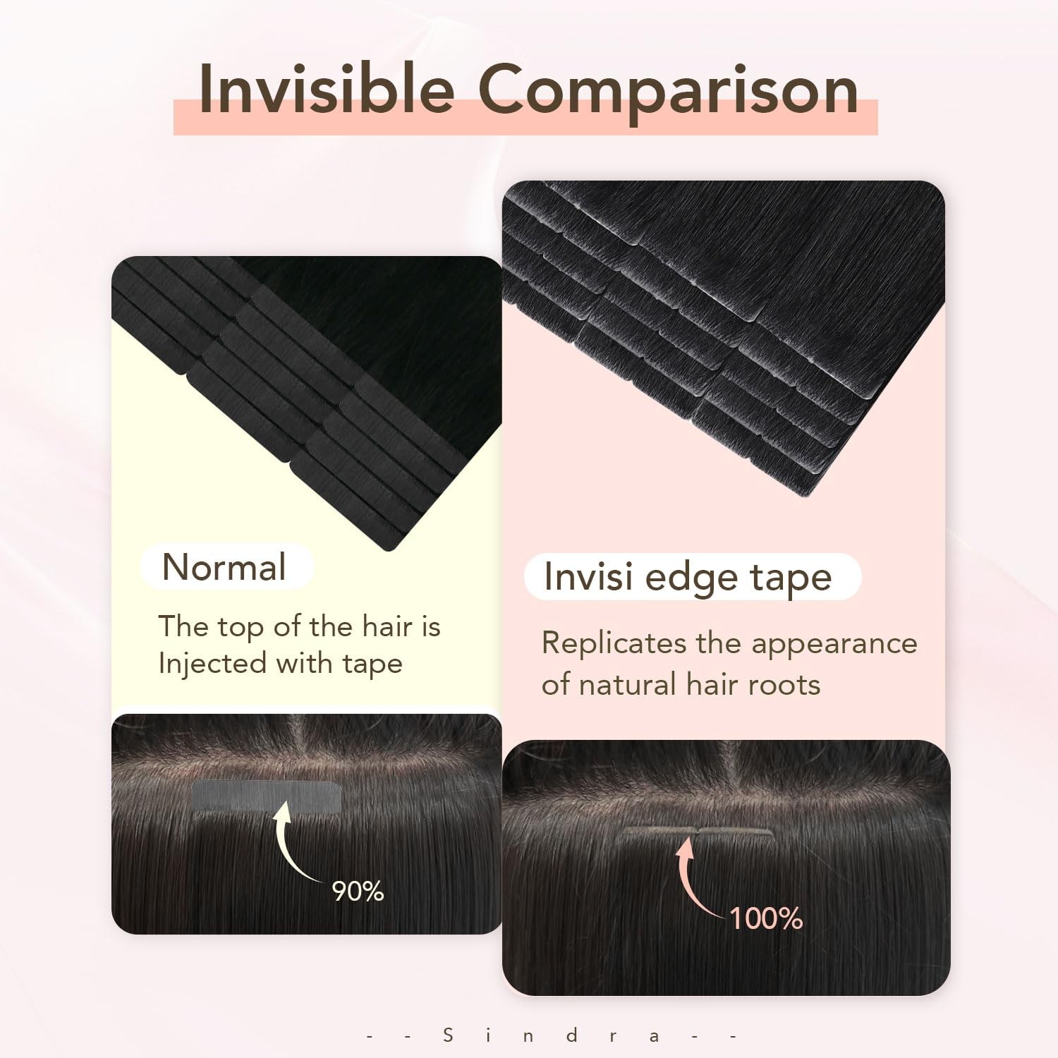 Invisi Edge Tape in Human Hair Extensions 14 Inch 40g 20pcs Medium Brown #4