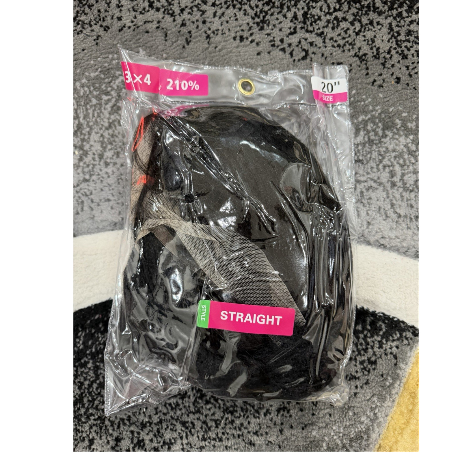 Long Black Straight natural Lace Closure ClipIn Wig 20 in and 16inHeat-Resistant
