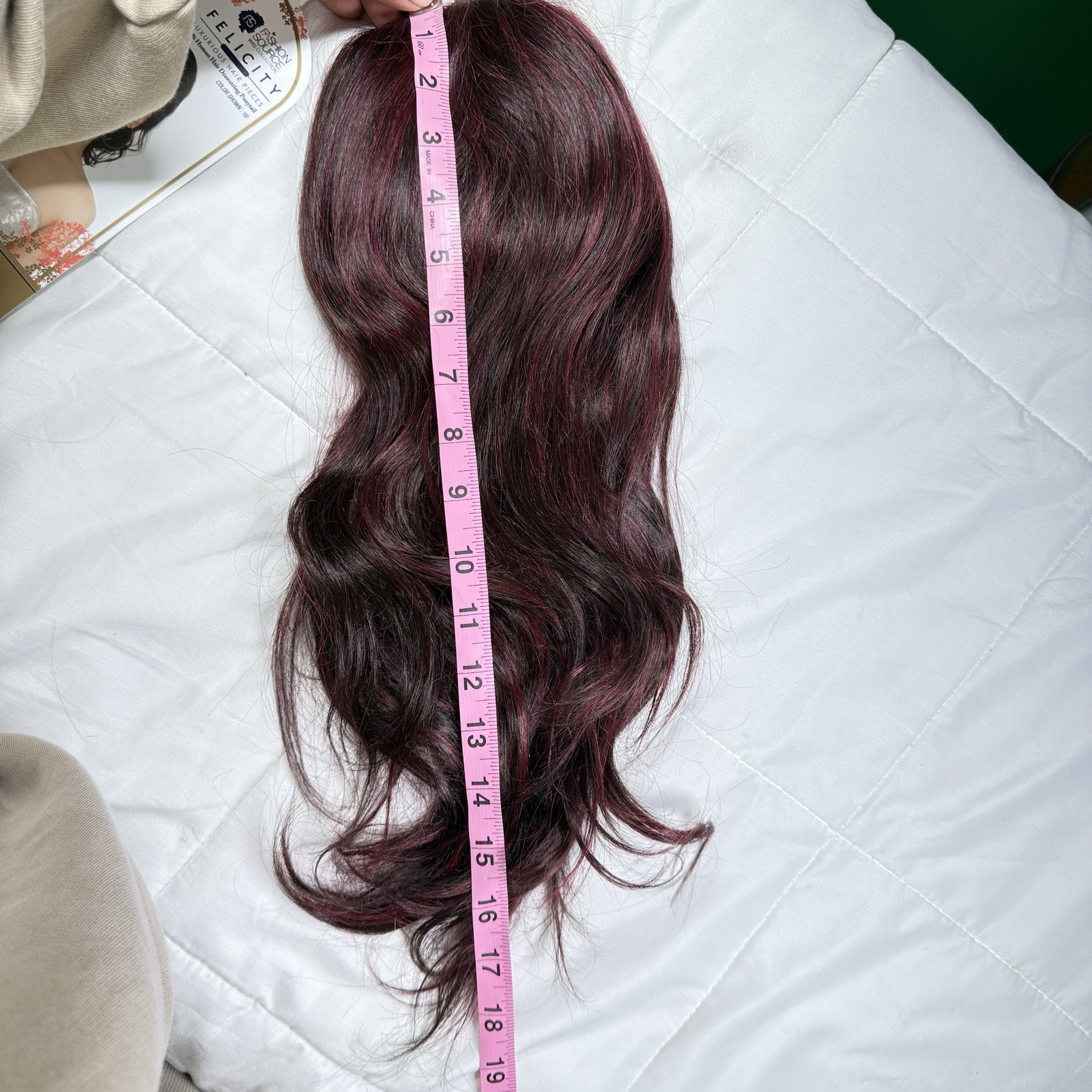 100% Human Hair Wig Ponytail Burgundy Drawstring Ponytail Color F1B/BURG