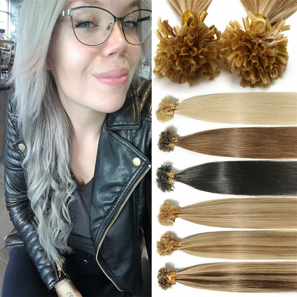 18-32Inch Blonde Keratin Pre Bonded Nail U Tip Glue Remy Human Hair Extensions