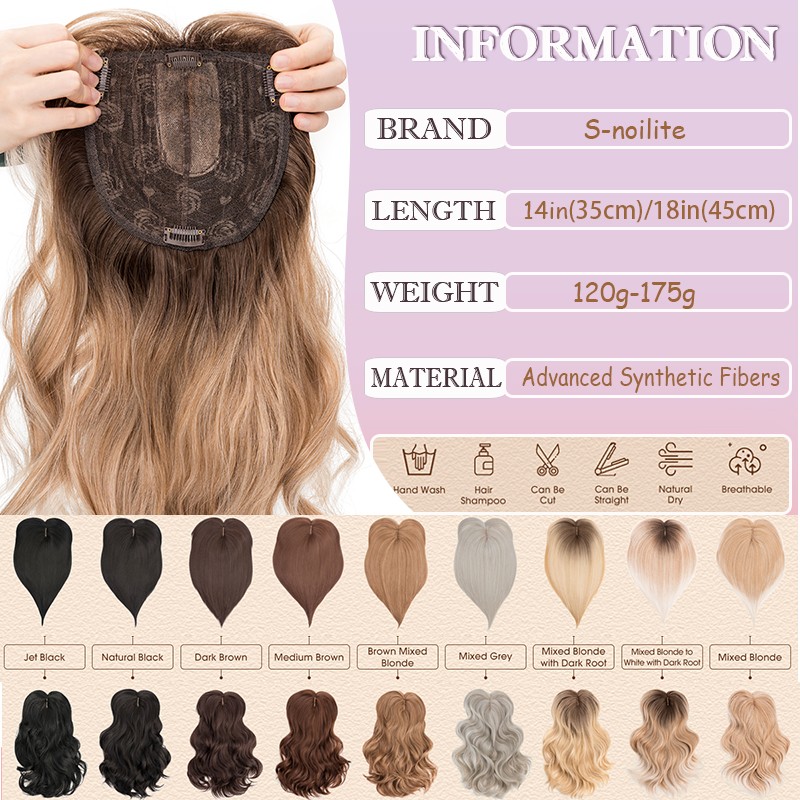 100%Real as Human Hair Topper Toupee Clip in Extension Silk Hairpiece 6″x6″ Lace