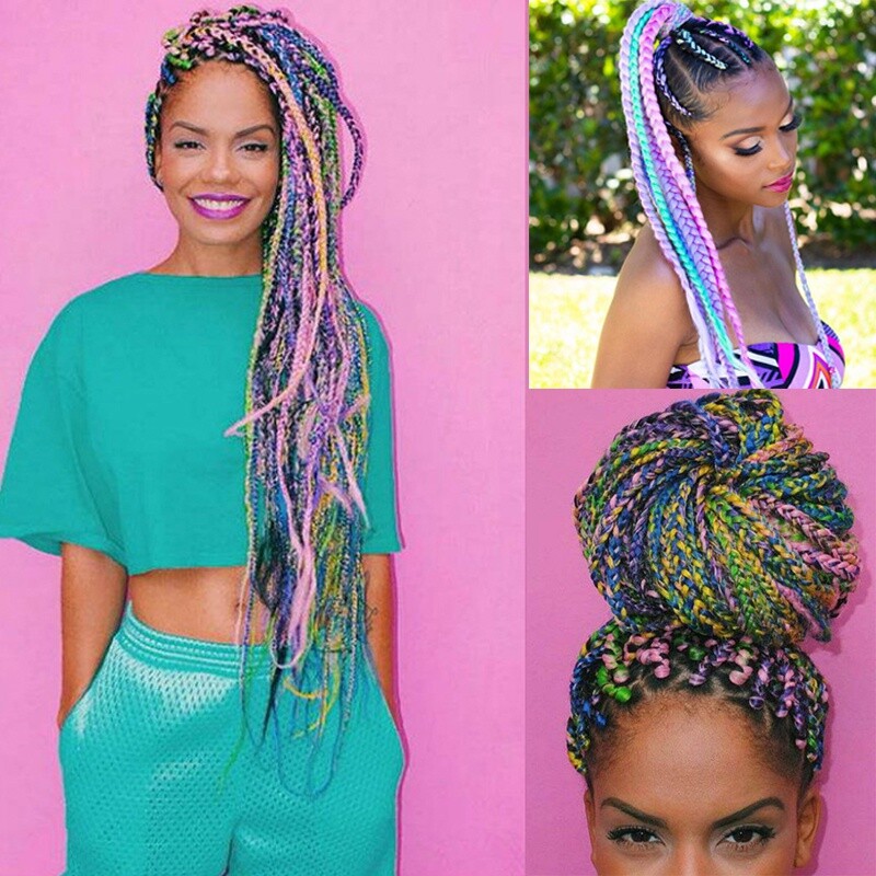 1 Pack 100g 24Inch Synthetic Hair Braids Hair Crochet Braiding Hair Extensions