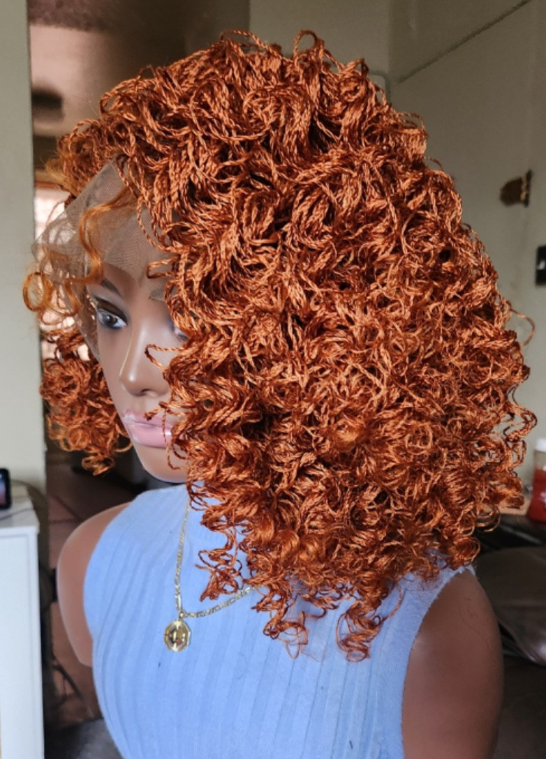 Handmade braided Senegalese twist curly wig