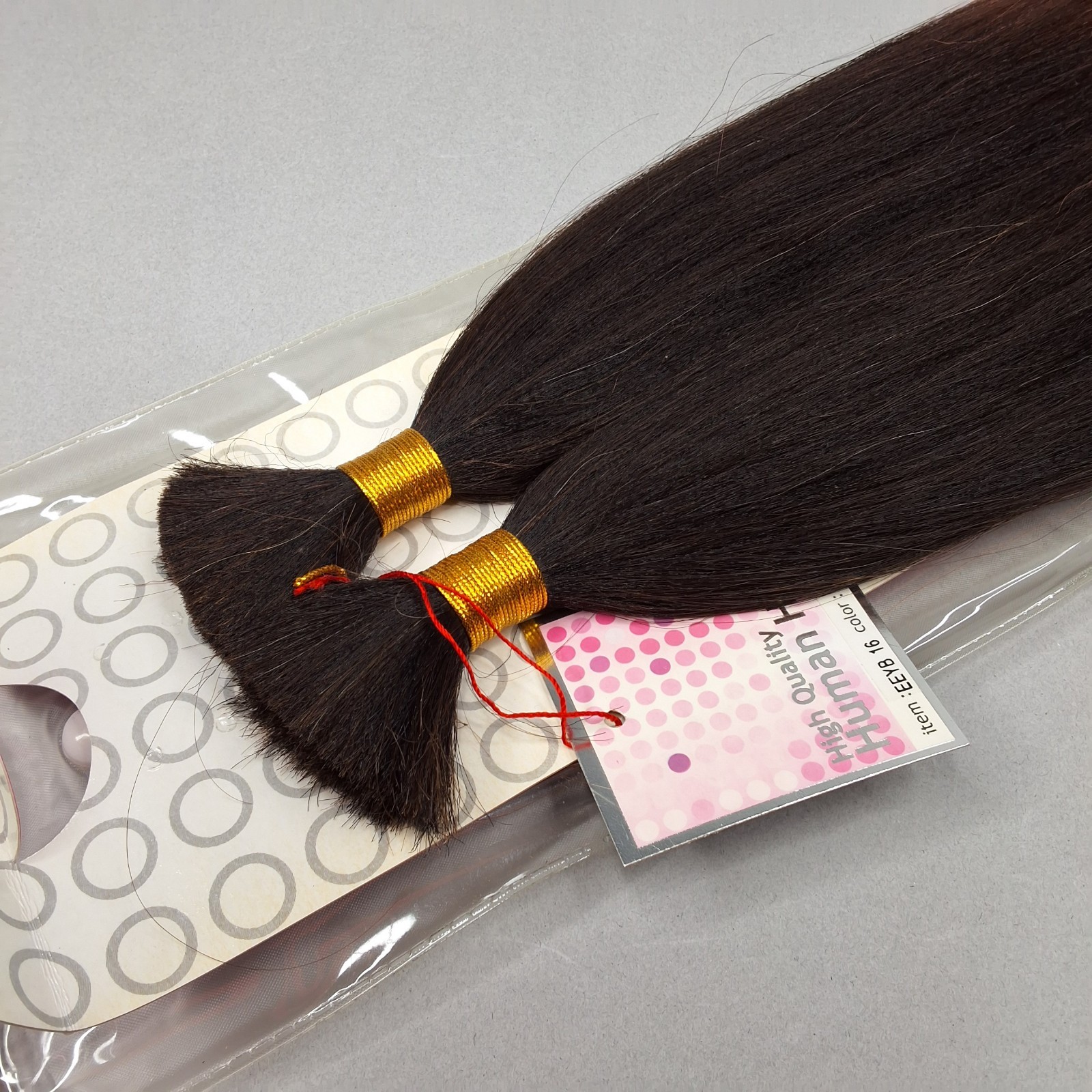 16” Yaki Bulk #T1B/33 Black Root Auburn Straight Micro Braiding Blend Hair