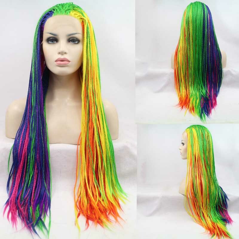 Mixed Color Wig Synthetic Lace Front Wigs Premium Heat Resistant Fiber Hair