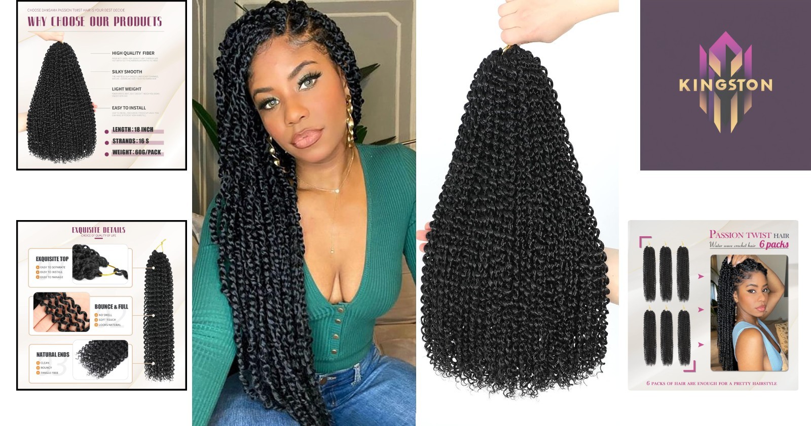 Flame-Retardant 18-Inch Water Wave Hair Extensions – Perfect for Black Women