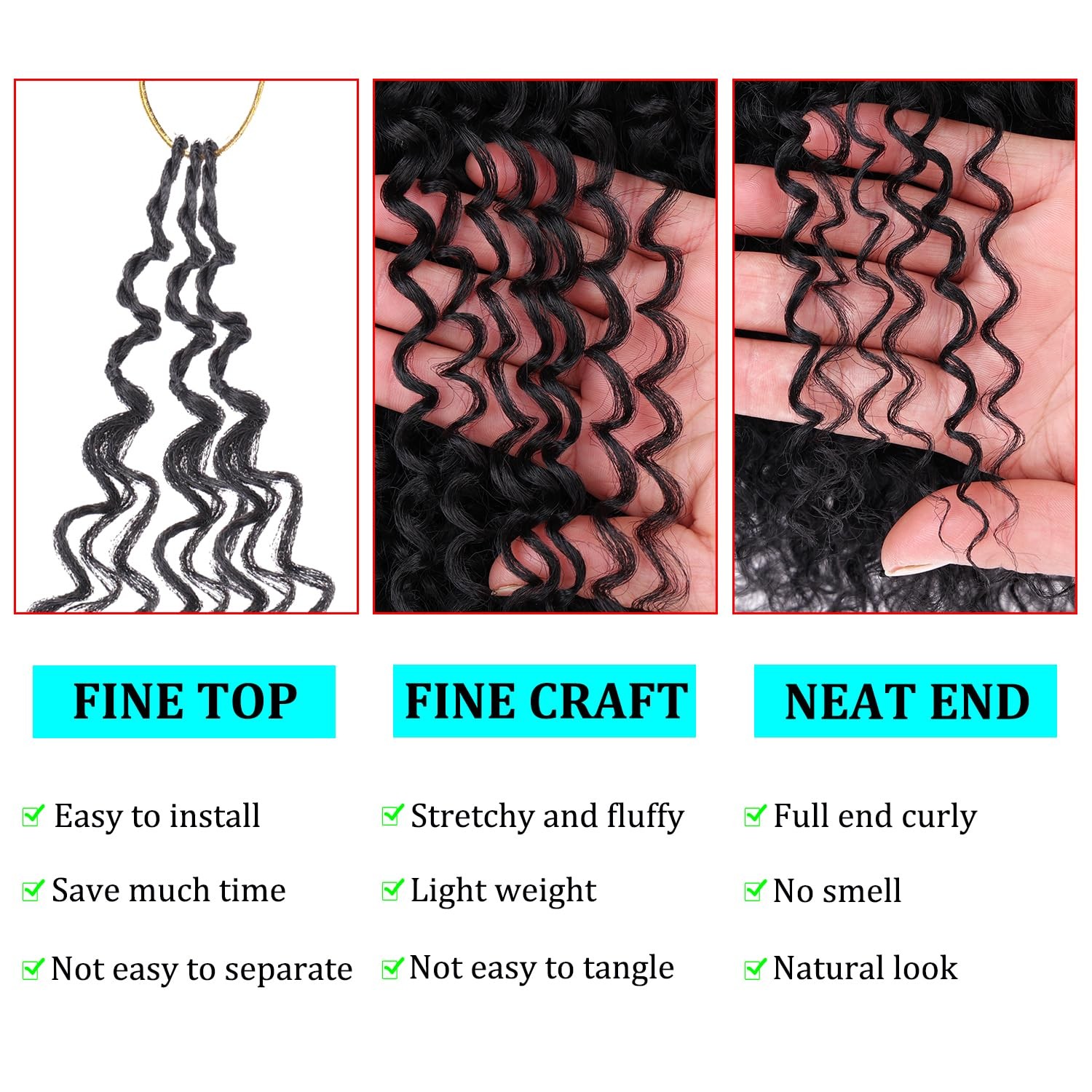 Leeven Pre Looped Micro Curly Hair For Women – 12 Inch 8 Packs Crochet Hair For