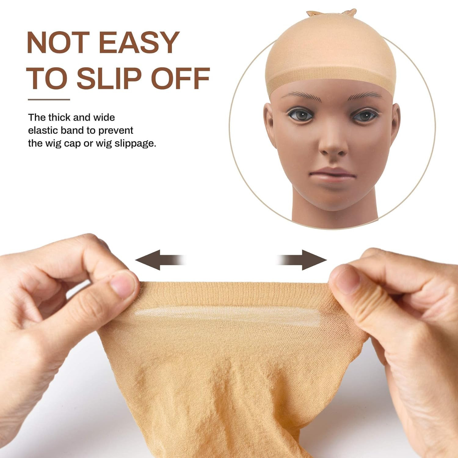 Smilco 20 Pcs Light Brown Wig Caps for Women, Ultra-Thin Stretchy Nylon Lace Fro
