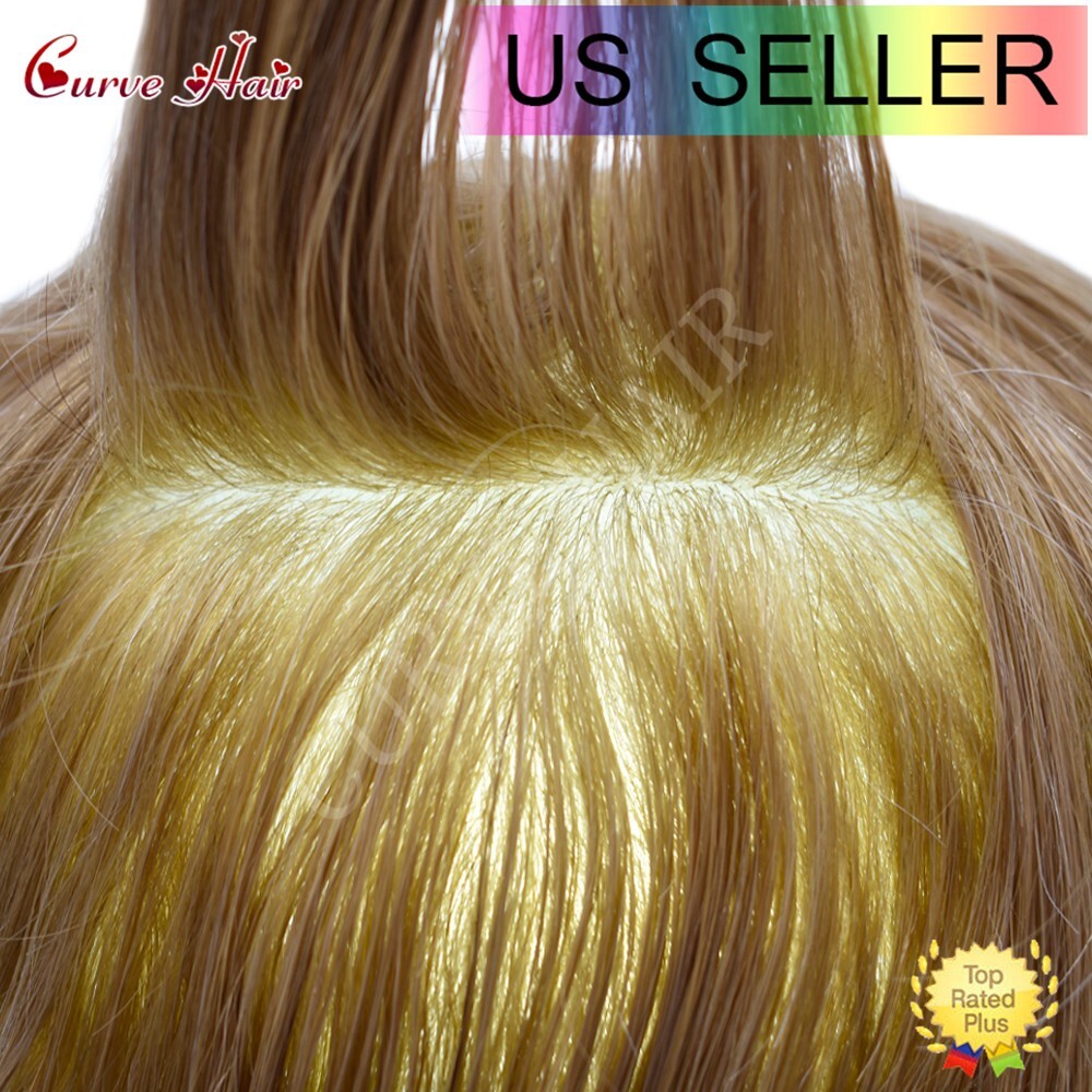 Mens Toupee Human Hair Systems Full Poly Thin Skin Hair Piece Replacement System