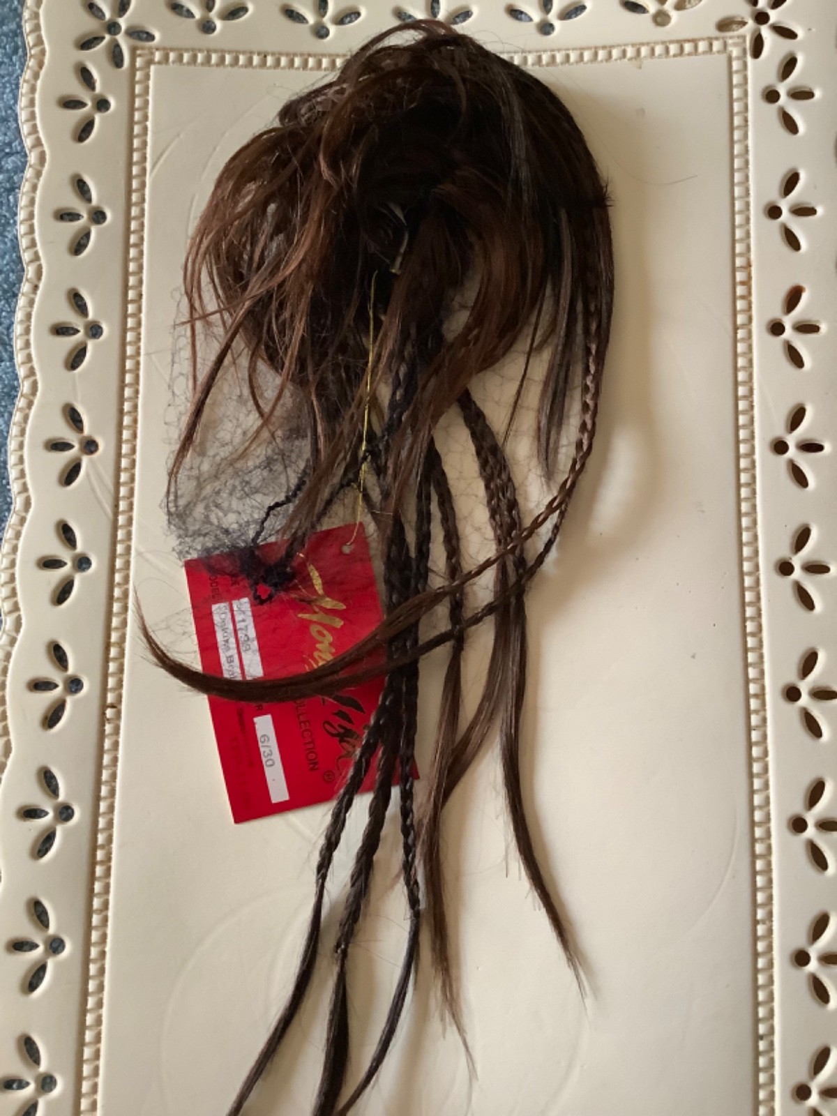 DELUXE BRAIDED SCRUNCHIE ~ MONA LISA ~ Dark Brown / Medium Auburn blend (6/30)