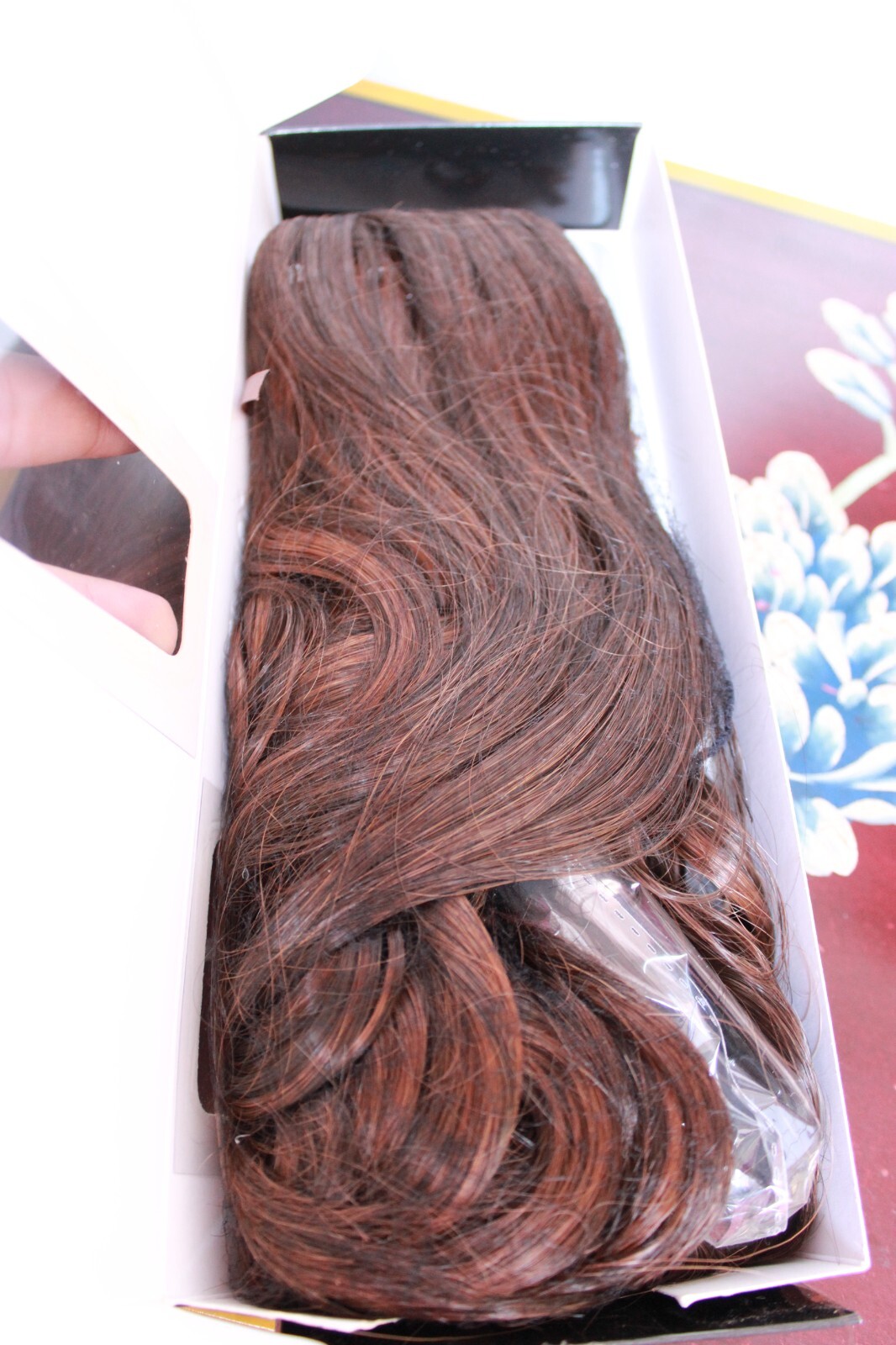 23″ wavy extension chocolate copper medium red brown hairdo by hairuwear r6/30h