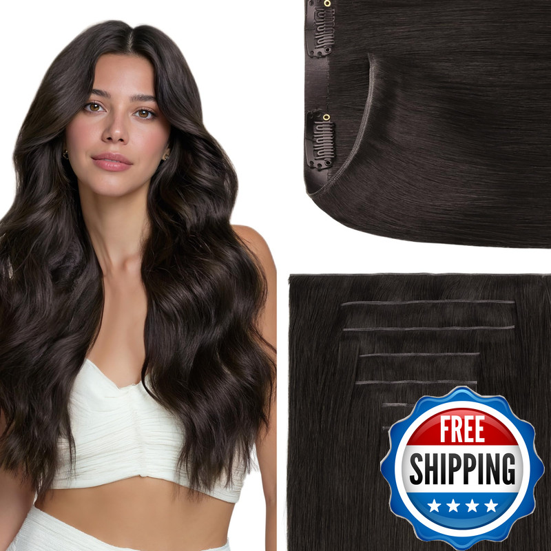 Goo Goo Genius Clip In Hair Extensions 14Inch 110G 7Pcs Seamless Pu Clip In