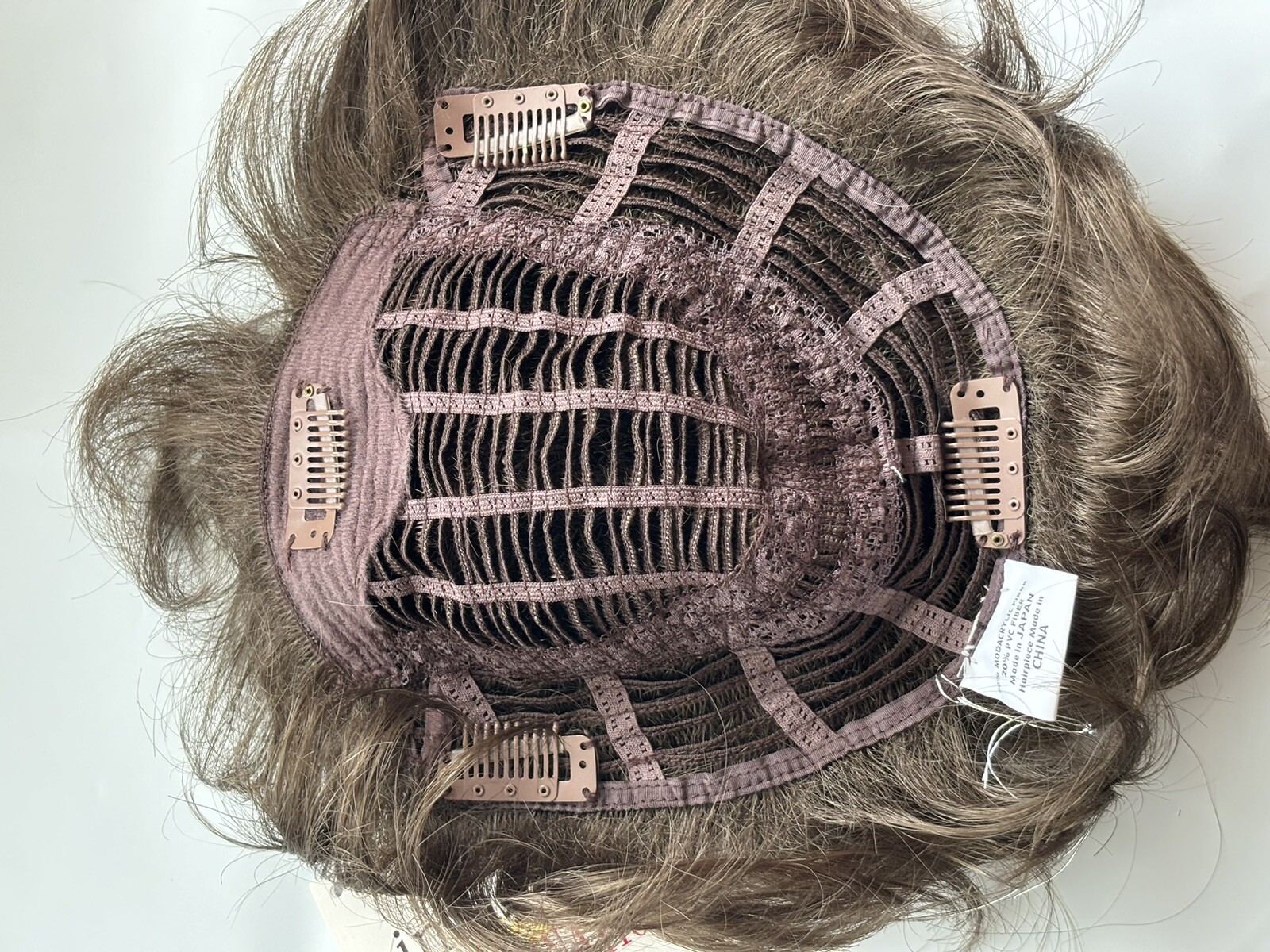 New TWC “Sure Thing” Topper Hairpiece #10 Medium Ash Brown 4 Pressure Clips NWT