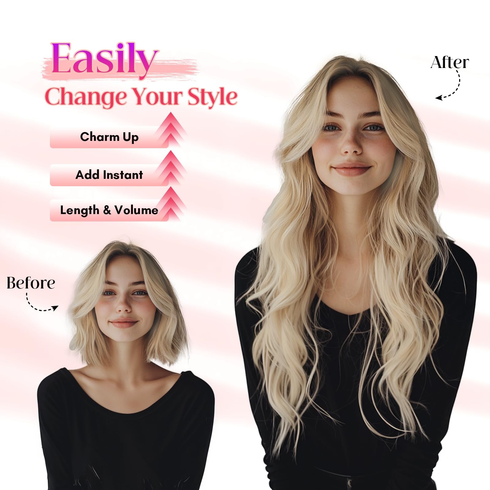 Rich Choices Halo Hair Extensions Real Human Hair Wave Wire In Hair Extensions