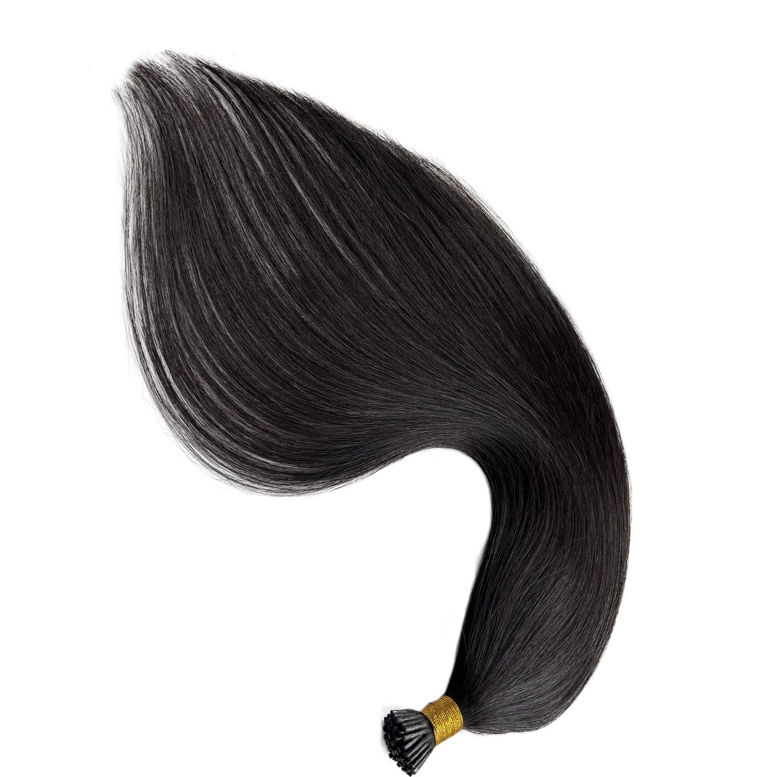 Licoville I Tip Hair Extensions Human Hair Silky Straight 18 Inch Natural Black