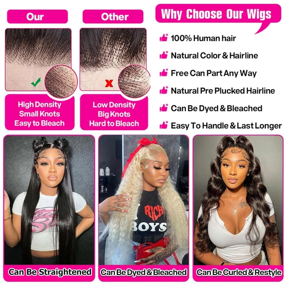 Leximi 13X6 Curly Lace Front Wigs Human Hair 22 Inch 200 Density Hd Transparent