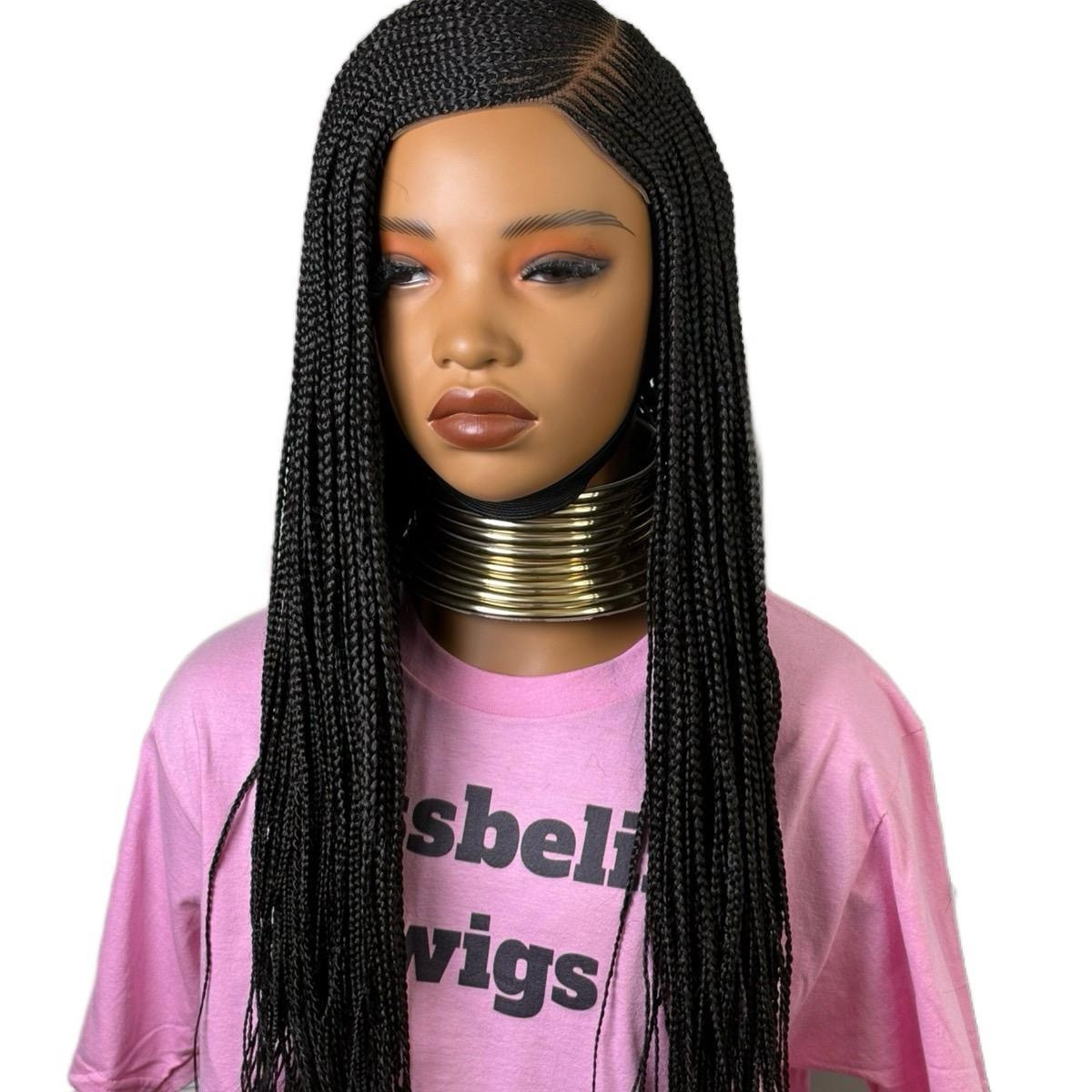 Closure C Curve Braided Wig| Braided Wig Black Wig| Ready To Ship