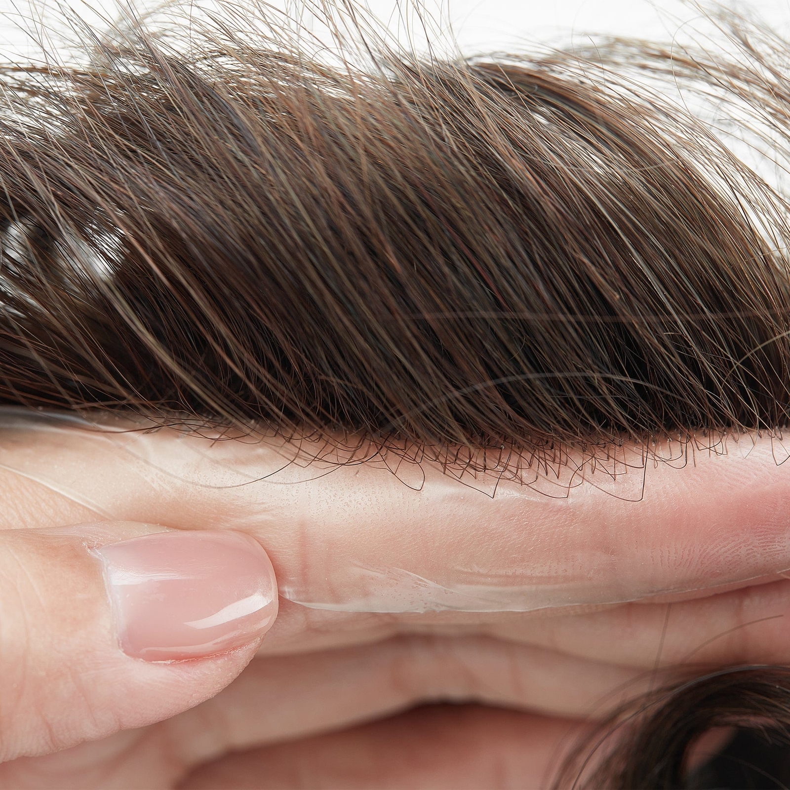 0.02-0.03mm Full Poly Thin Skin Hair Systems For Men | Poly Skin Toupee