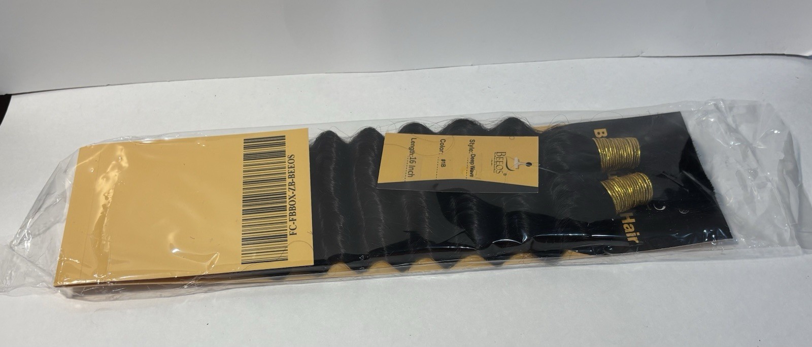 Beeos 100% Remy Human Hair Bulk Deep Wave 16 Inch Color 1B Natural Black