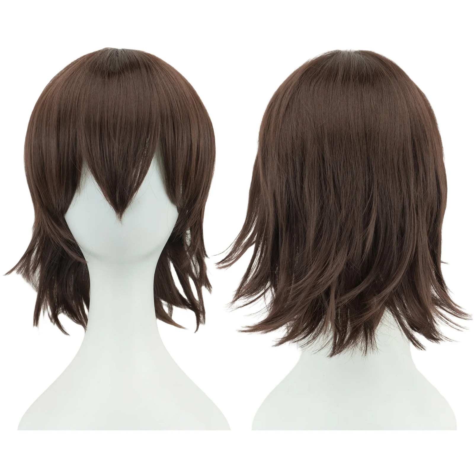 Unisex 12″ Short Bob Cosplay Wig with Bangs Synthetic Halloween Party Wig