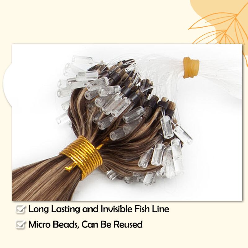 Micro Loop Ring Beads 100% Remy Human Hair Extensions 200g for Thick Full Head