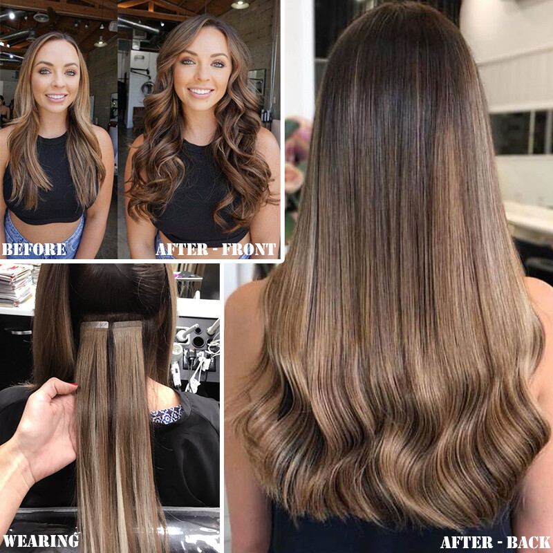 CLEARANCE Thick Tape In Remy Human Hair Extensions Skin Weft 20/40/60PCS Ombre