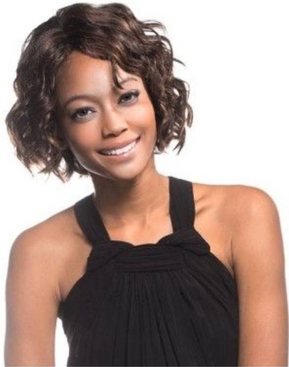 MINA It Tress Synthetic Full Short Wavy Curly Bob Style Wig