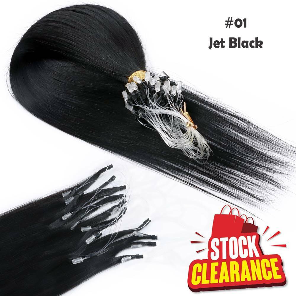 1G Micro Beans Link Loop Ring Human Hair Extensions 100% Full Head Highlight 300