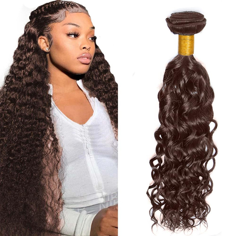 Brown Water Wave Bundles Human Hair Dark Brown Bundles Niegmeag Peruvian Virgin