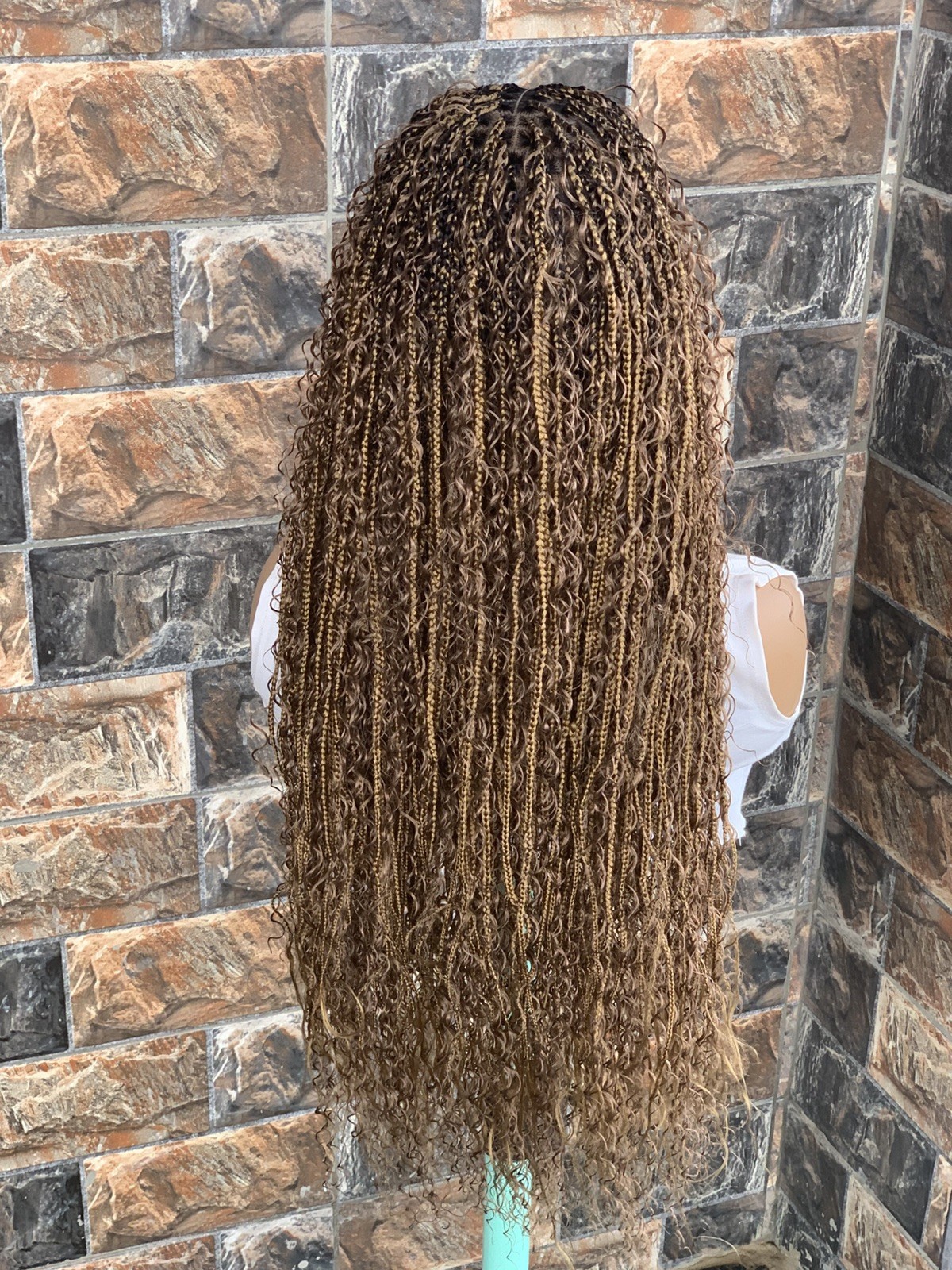 Tangle Free Boho Knotless Braided Wig Box braids Full lace braids wig Senegales