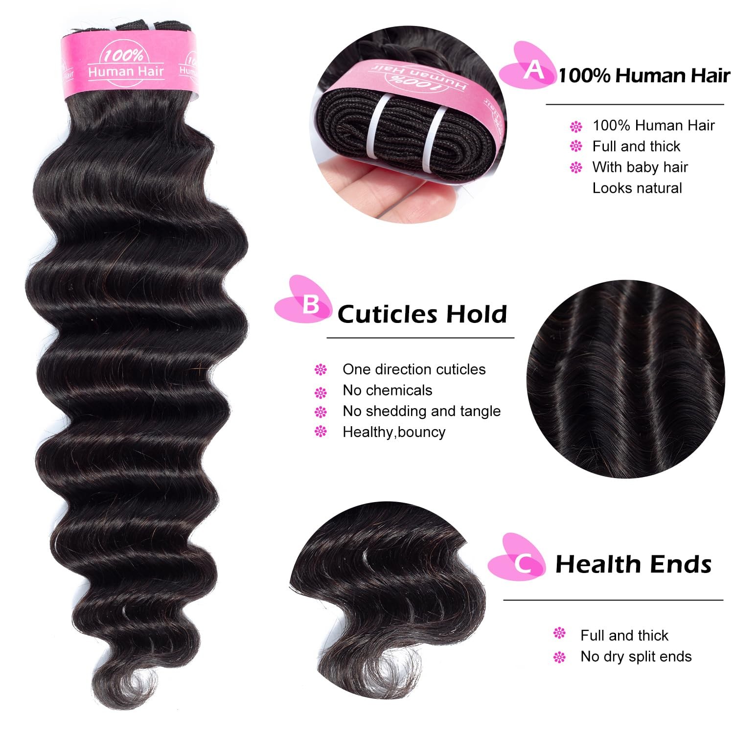 Iwig Loose Deep Bundles Human Hair 30 Inch Loose Deep Human Hair Bundles Wet