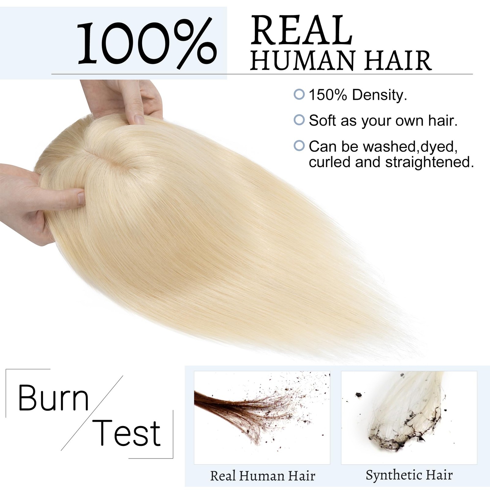Segohair Hair Toppers For Women Real Human Hair Bangs 7 13 Cm Silk Base Clip In