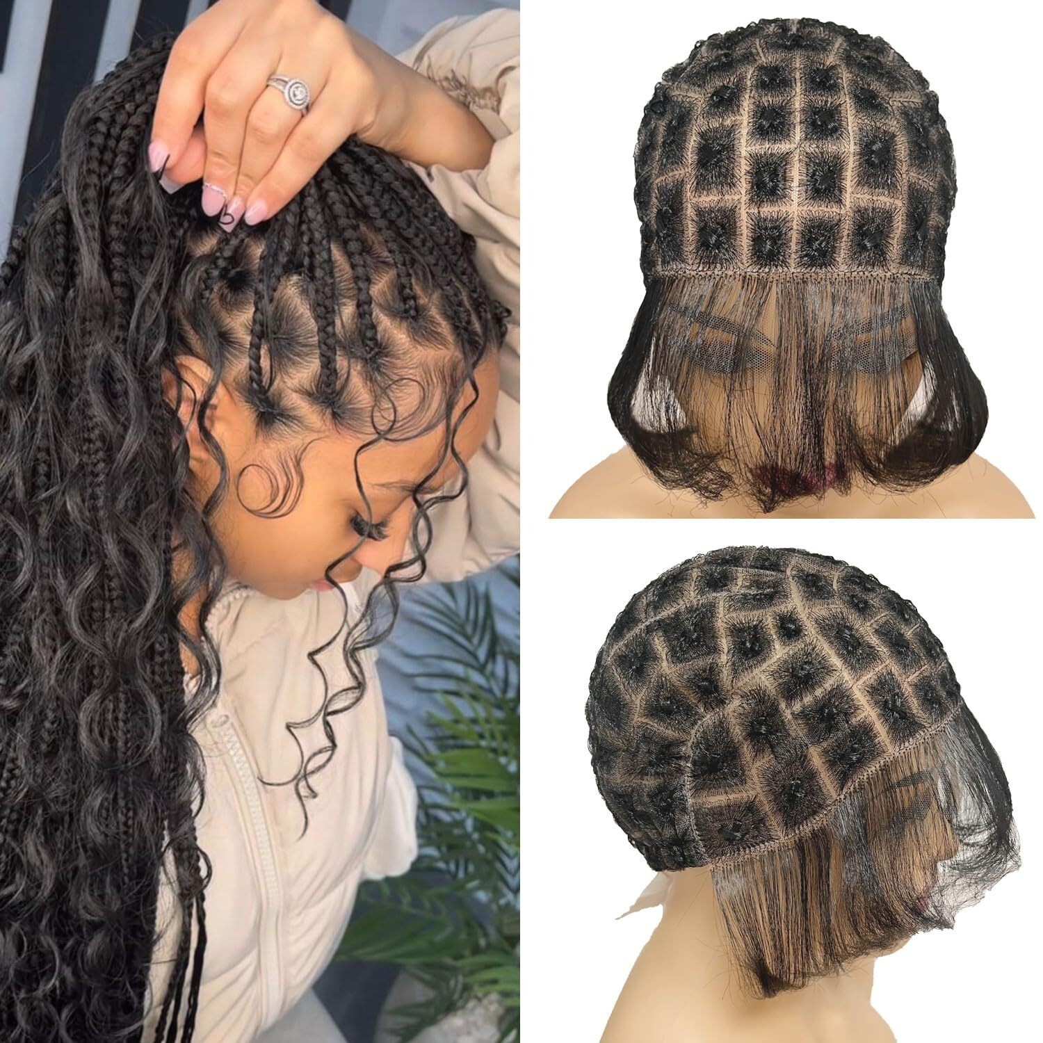 Full Lace Crochet Cap with Baby Hair for Making Crochet Wig Easy Braided Wig Cap